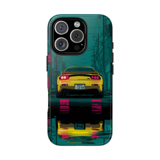 Mazda RX-7 FD3S Phone Case –JDM Legend with Cyberpunk Night Street Art