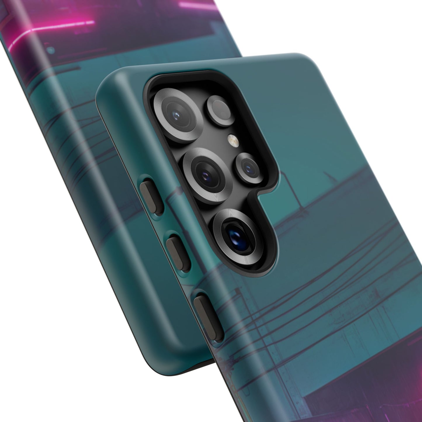 JDM Neon Garage Phone Case – Mitsubishi Lancer Evo Drift Art for iPhone & Samsung