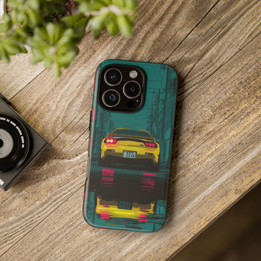 Mazda RX-7 FD3S Phone Case –JDM Legend with Cyberpunk Night Street Art